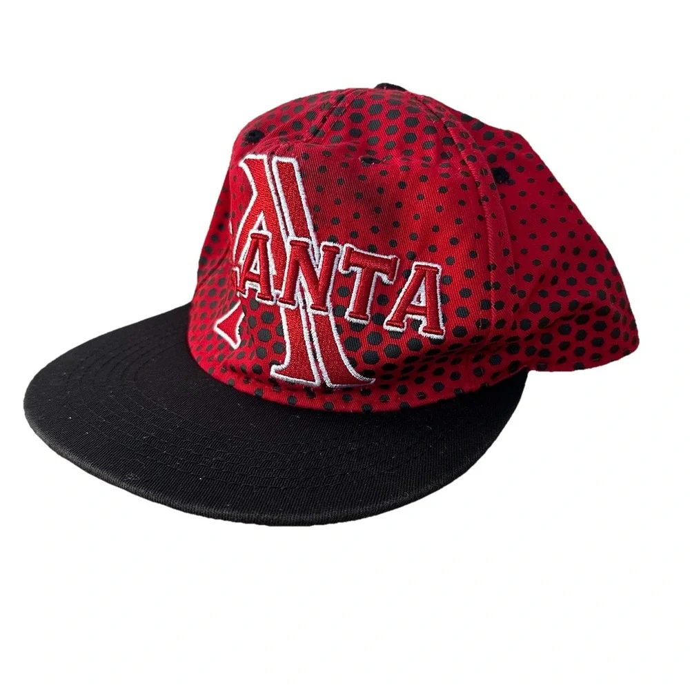 Atlanta Braves Vintage Snapback Hat Cap Black Red Splatter‎